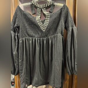 SHEILAY Women’s XL Fancy Black Shirt NEW